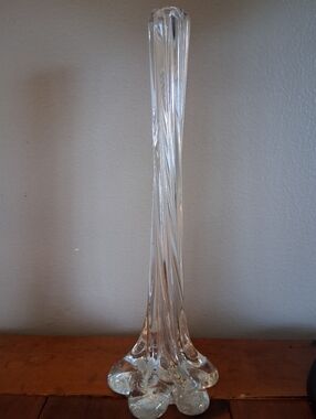 Vintage Blown Glass Elephant Foot Bud Vase